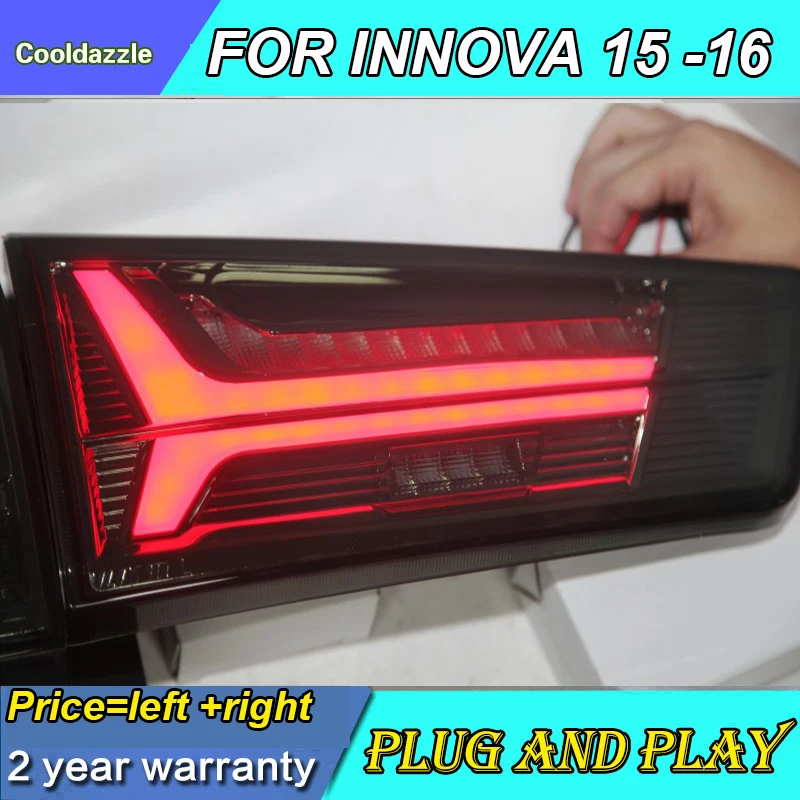 Светодиодный задний фонарь для TOYOTA Innova черного цвета поворот 2015 2016 год|Фара авто