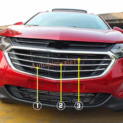 

3*ABS Bright Front Center Radiator Grille Mouldings For Chevrolet Equinox 2018