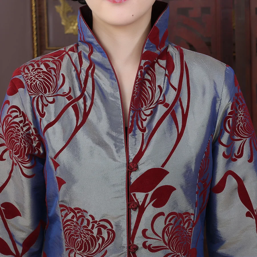 Новое поступление китайская традиция женские удлиненные пальто с ворсом