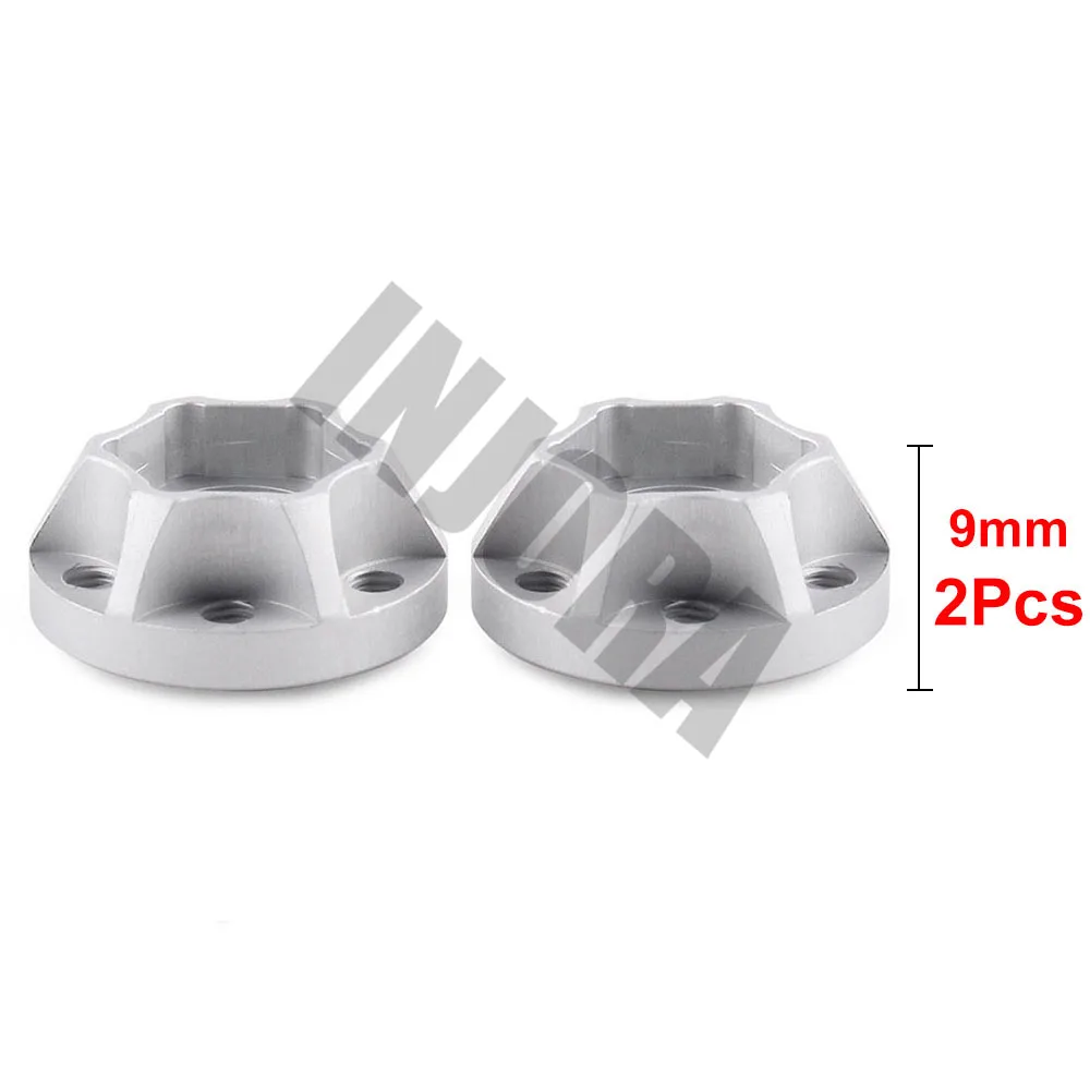 9mm Silver INJORA 2 шт алюминиевый сплав 12 мм Шестигранная Ступица колеса для 1/10 RC Гусеничный 1,9 2,2 обод колеса осевой SCX10 Traxxas TRX4 D90 - Цвет: 9mm Silver