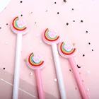 2 шт. гелевая ручка в стиле мультфильма милая, с радужным принтом в виде кошачьей лапки 0,5 мм черная ручка для письма Канцтовары, милые школьные канцелярские принадлежности Эсколар