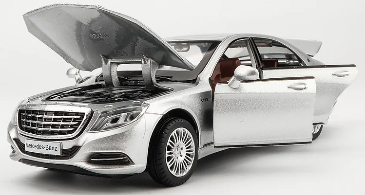 1:32 Maybach S600 литье обратно в металлическая модель автомобиля игрушка высокого моделирования звук и свет 6 двери автомобиля игрушка детский подарок