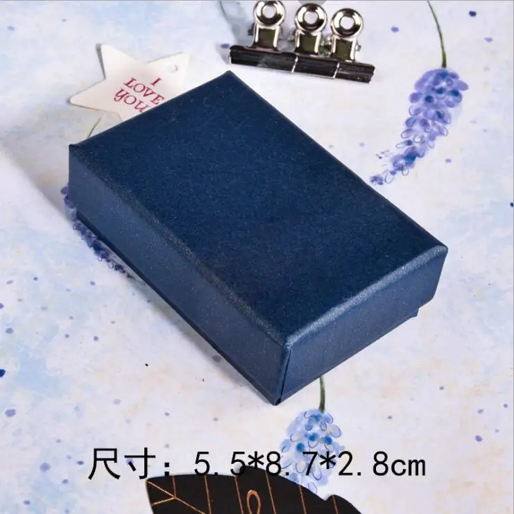 Высокое качество 10 шт./лот крафт-бумага синего цвета коробки для ювелирных