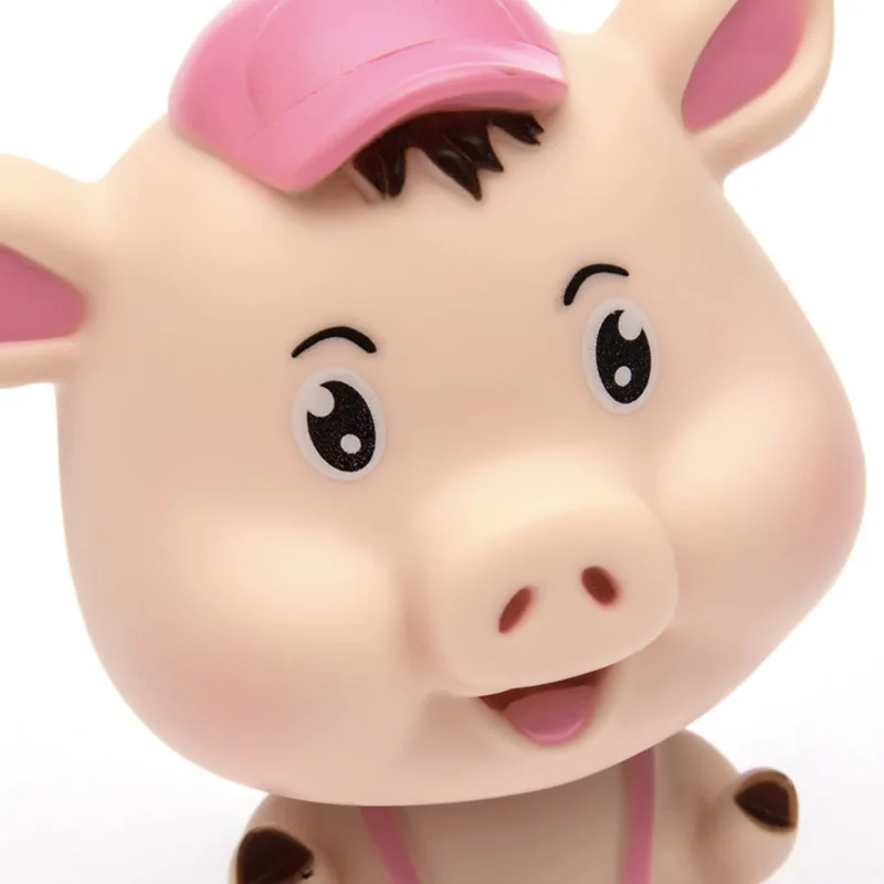 Creative Car Shaking Head Pig Model Ornaments Cartoon Cute Silicone Puppy Figurines Cake Baking Decoration Gifts | Дом и сад