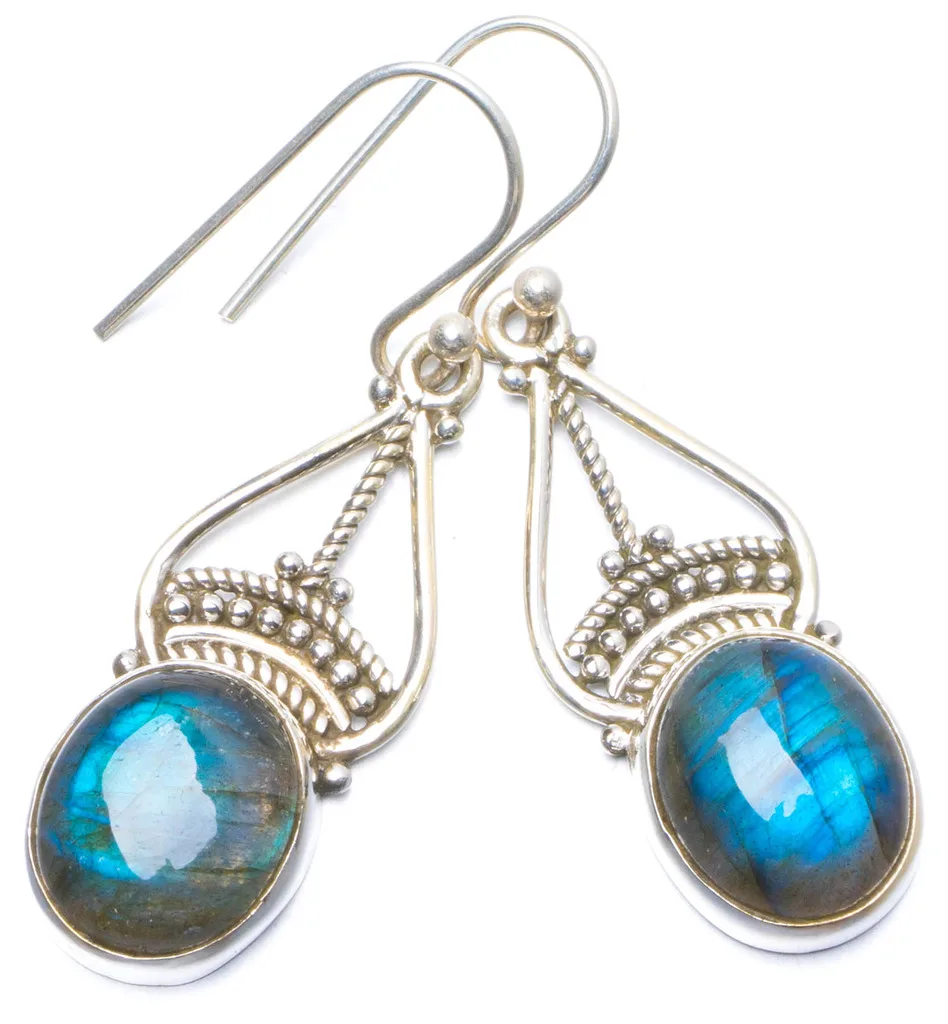 Натуральный синий огонь Лабрадорит ручной работы уникальный 925 пробы серебряные