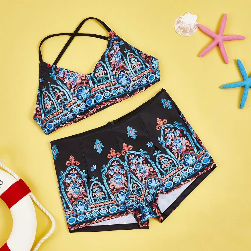 Лето 2019 купальный костюм ROSIELARS Модный комплект танкини женский купальник с