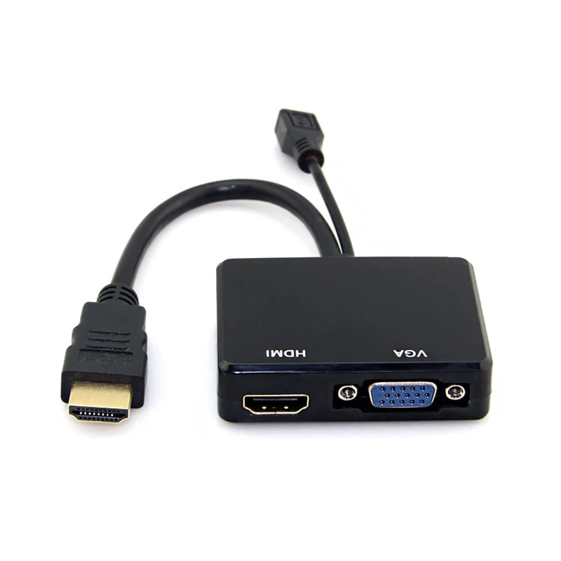 HDMI to + VGA Converter With Audio Cable Divider Two Points HY-010 Black |