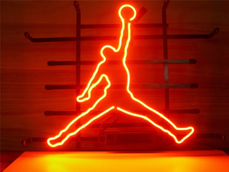 Неоновая вывеска для Майкла Джордана NIKE AIR BASKETBALL вывеска из настоящего стекла Пивной бар Паб дисплей открытый светильник вывески 17*14"