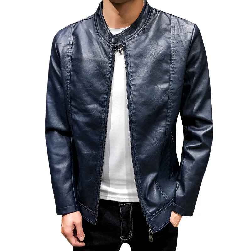 

PU leather coat collar locomotive men young leather jacket leisure men's clothing of cultivate one's morality