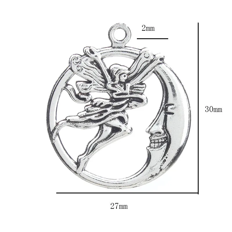 10pcs/lot 27*30mm Moon &amp Fairy Charm Jewelry Accessories DIY Necklace Bracelet Earrings Pendant | Украшения и аксессуары