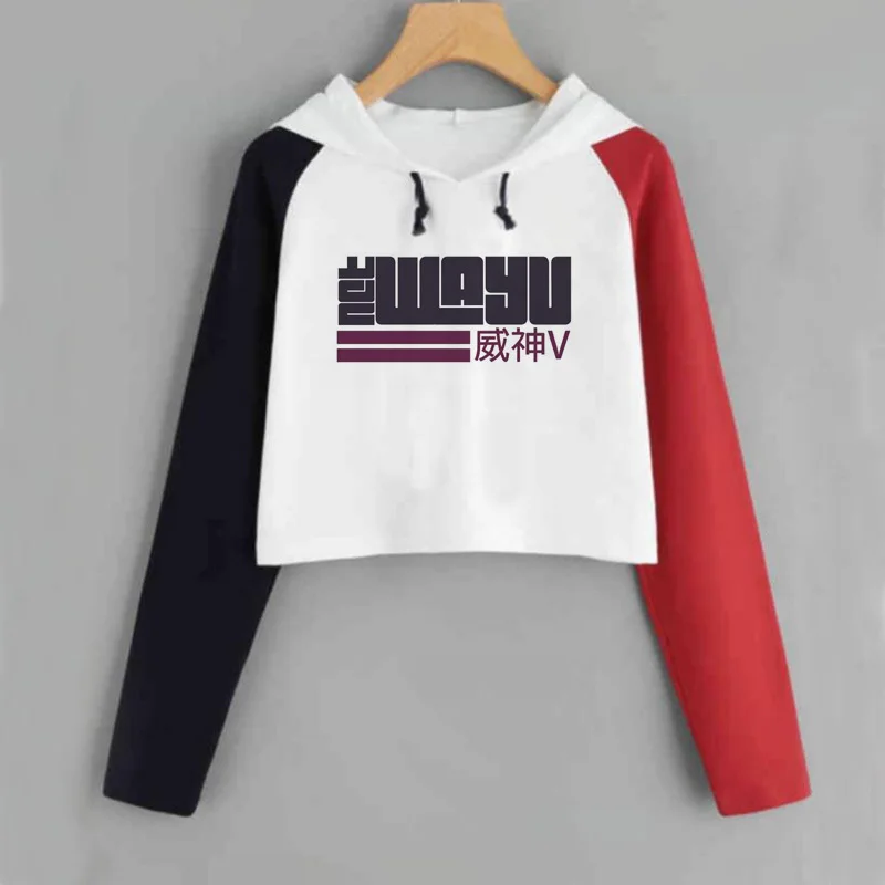 Красный NCT WayV худи укороченный женский модный Kpop толстовки Nct Neo Culture technology K-Толстовка в стиле поп Nct Merch Nctzen Топы - Цвет: Красный