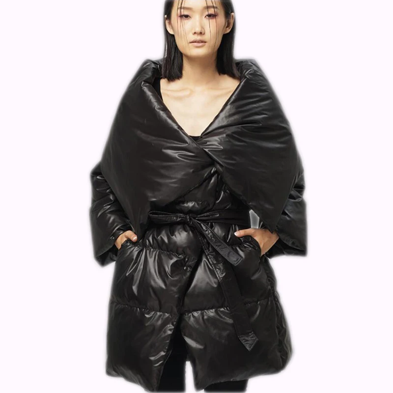 2017 Оригинальный дизайн зима женский 90% белая долго стиль пуховик куртки женские