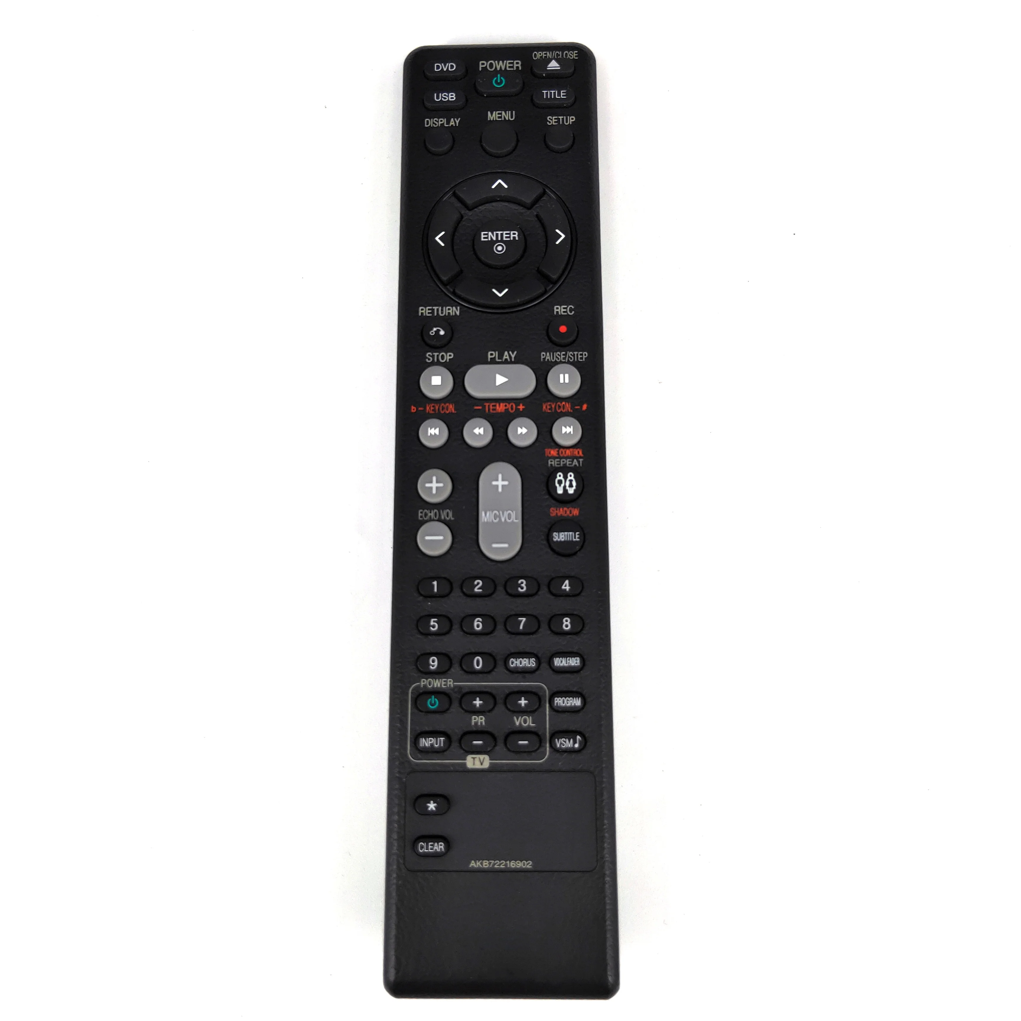 Используется оригинальный для LG DVD PIAYER пульт дистанционного управления AKB72216902
