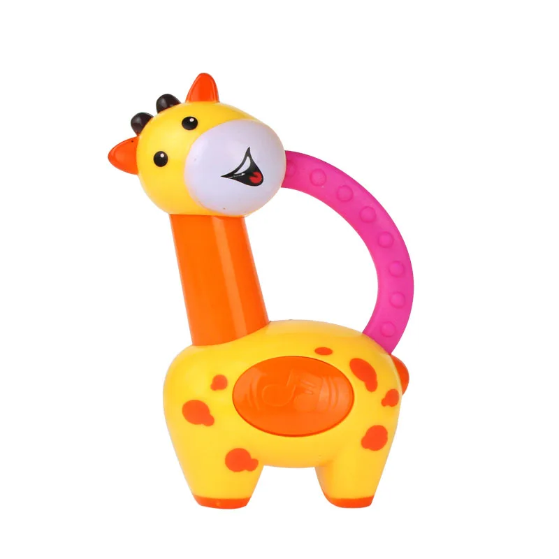 1 pcs deer rattle Погремушки для новорожденного ребенка игрушка мультфильм Животные Резиновый музыкальный погремушка для малышей Дети Прорезыватель зубов в виде руки игрушки развивающая игрушка 0-12 месяцев подарок - Цвет: 1 pcs deer rattle