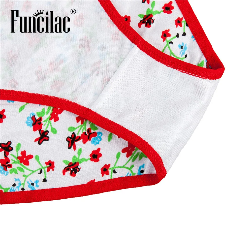 FUNCILAC нижнее белье женские сексуальные трусики хлопковые бесшовные с принтом