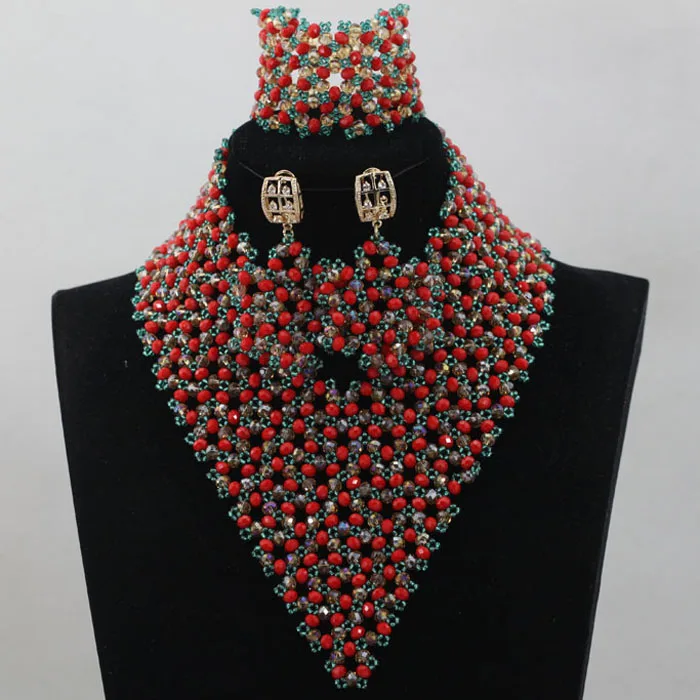 Романтический Зеленый Африки Ювелирные Наборы Свадьба Кристаллические Шарики