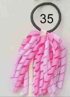 the color Для девушек 5 дюймов, с кисточками, конский хвост, держатели, вьющиеся ленты, растяжки, коркер, аксессуары для волос, бант, эластичные школьные галстуки для волос - Цвет: the color