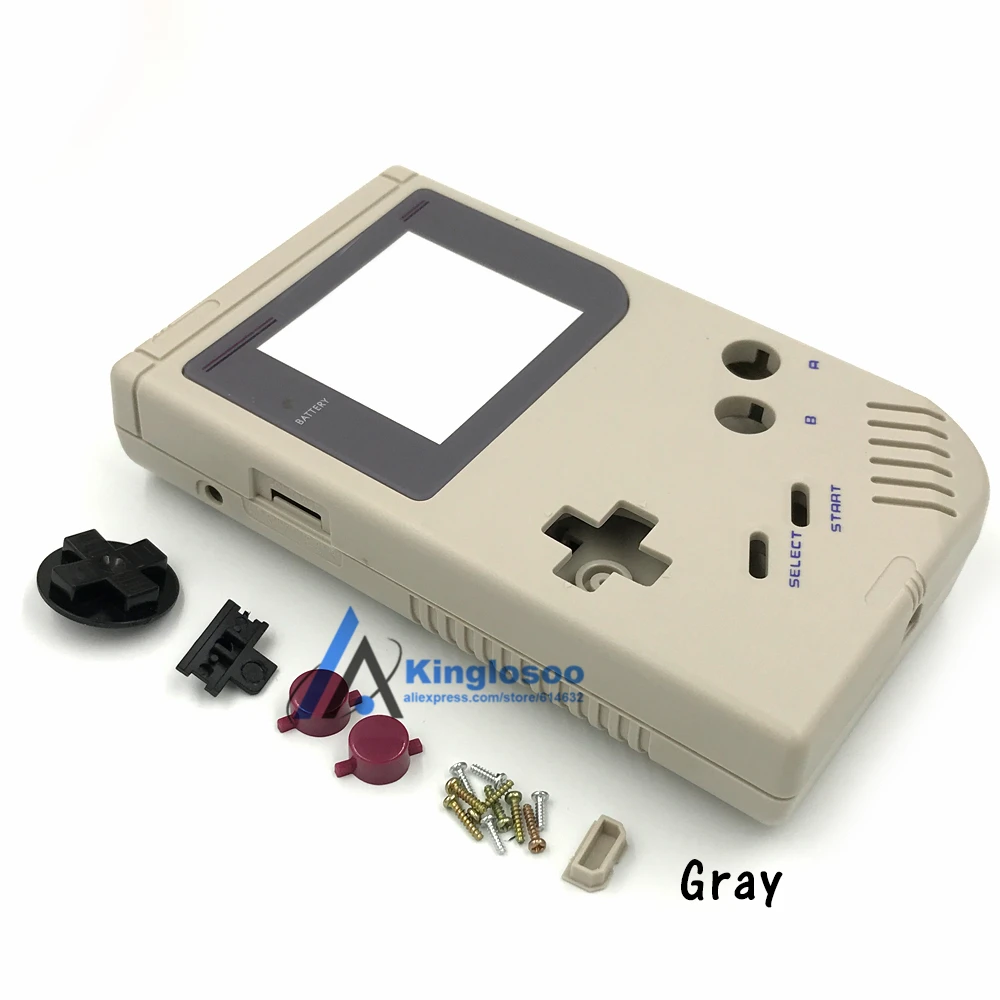 DIY полный корпус Оболочка Чехол запасная часть для nintendo Gameboy классический для GB DMG GBO 16 цветов - Цвет: Gray