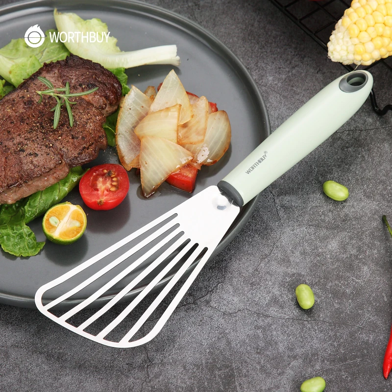 WORTHBUY кухонный шпатель кухонная утварь из нержавеющей стали пластиковая ручка