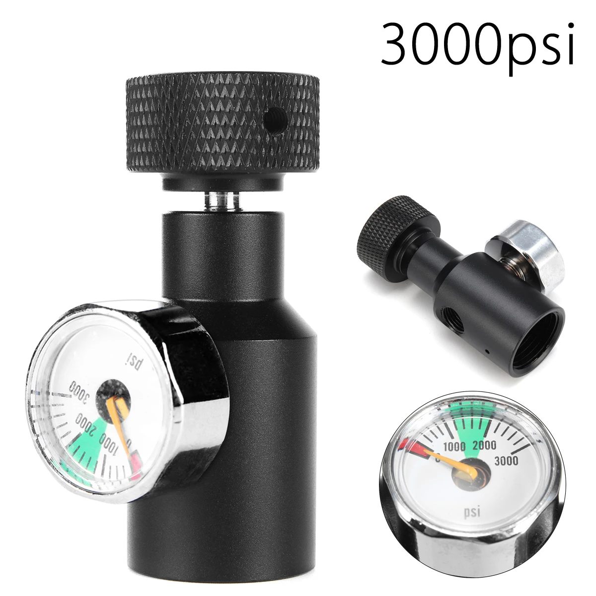 

Адаптер PCP для пейнтбола Co2, Регулятор воздуха, заполняющая станция, дистанционный вкл./выкл., 3000psi Gauge 1/8NPT Thread Black