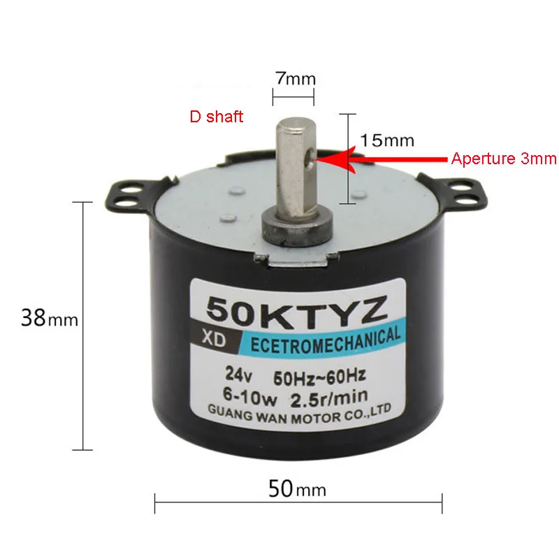 50ktyz синхронный двигатель переменного тока 24/220V CW/CCW Мини Шестерни двигатель медленная Скорость 1-50 об/мин постоянного магнита мотор редуктора