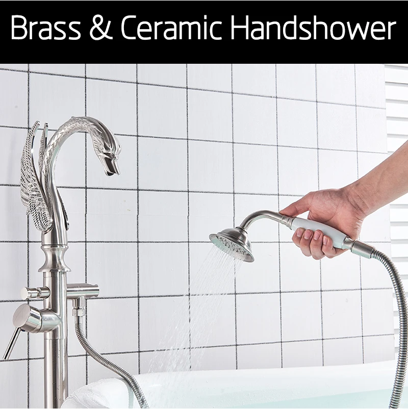 Смеситель для ванны в форме лебедя отдельно стоящий кран одна ручка