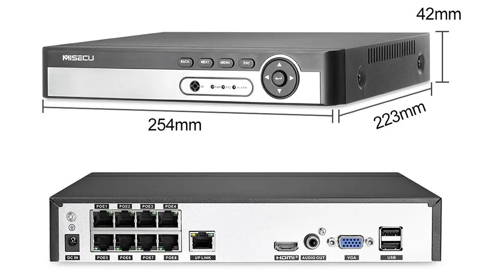 H.265 8CH/16CH POE NVR аудио выход ip-камера видеонаблюдения с поддержкой Wi Камера видео