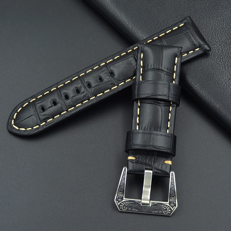 22 мм 24 кожаный ремешок часы браслет Ремешки для наручных часов подлинный PAM