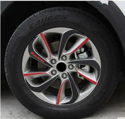 (Для 4 колёс) Аксессуары для HYUNDAI TUCSON 2015 2016 2017 черное углеродное волокно виниловое