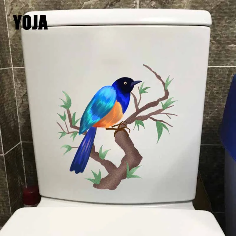 YOJA 21.6X22.2CM красивые наклейки на стену с изображением птиц золотисто-однобортная