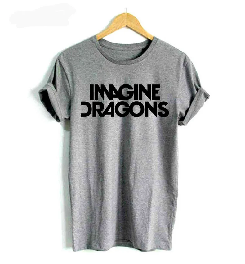 Хип хоп Imagine Dragons с принтом букв футболки для Для женщин мужчин лето Harajuku футболка