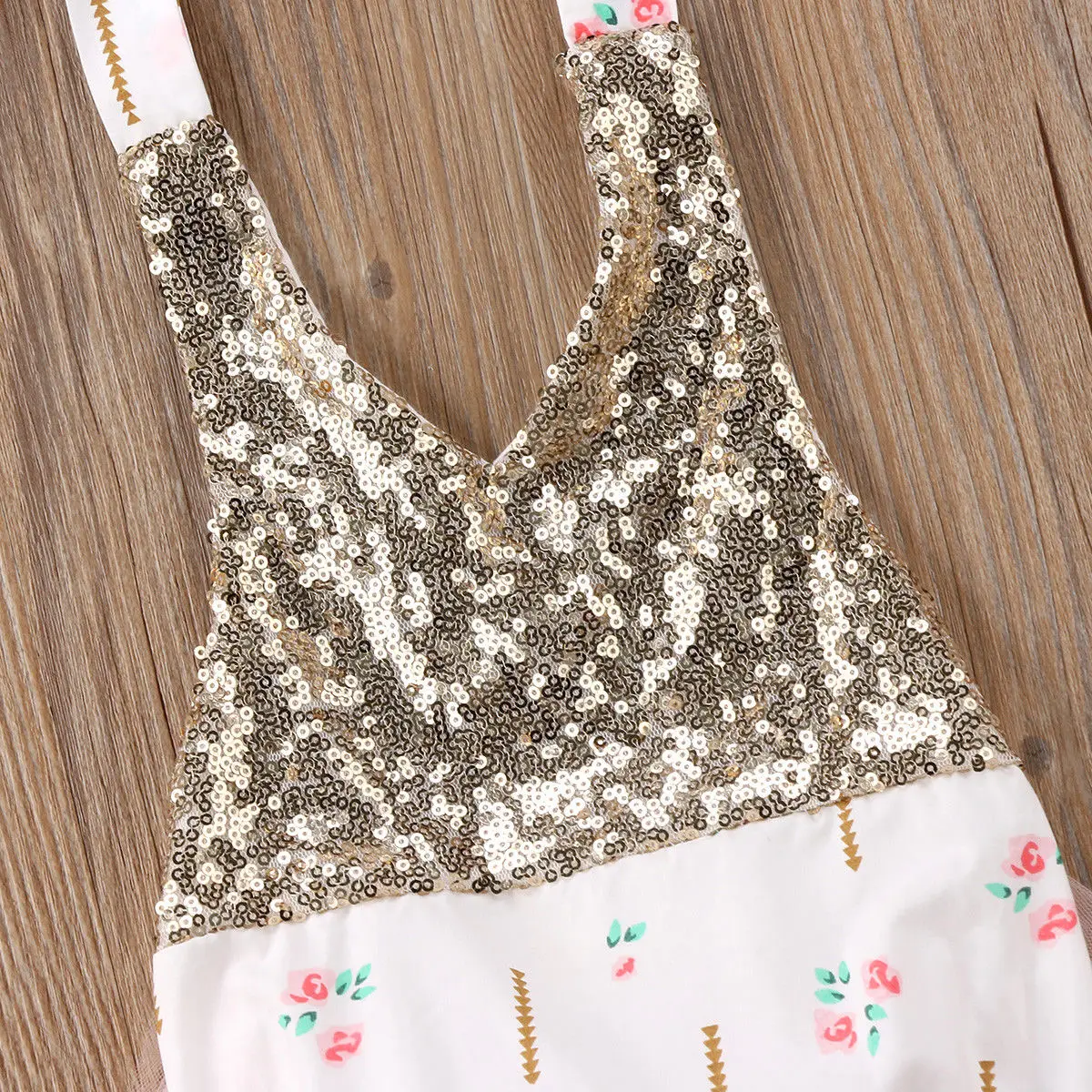 Детское летнее платье пачка с блестками и цветочным принтом|sequin romper girl|girls sequin