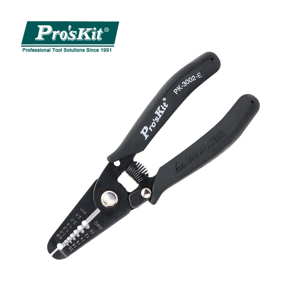 

1PK-3002E Pro'sKit Anti Static Multi-Function Electronic Line Wire Stripper With Conductive Handle Cutter Stripper Cutting Tools