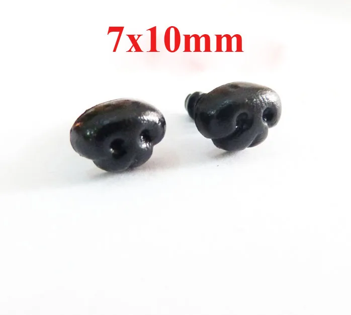 7x10mm 60 шт.-7x10 мм/12x15 мм/14x18 мм/15x20 мм/17x22 мм/18x24 мм черная игрушка нос животных пластиковые безопасные носики и жесткая Шайба-Размер - Цвет: 7x10mm