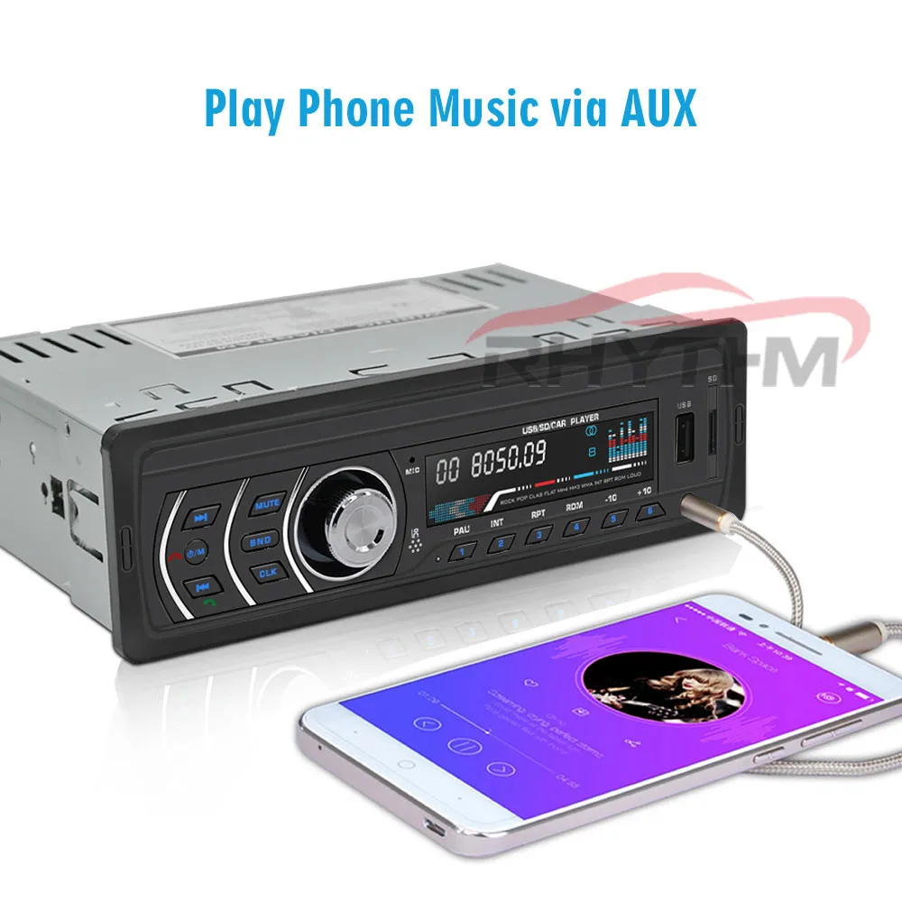 Авто радио автомобиля 12 V Bluetooth V2.0 автомобильный стерео в-тире 1 Din FM Aux Вход