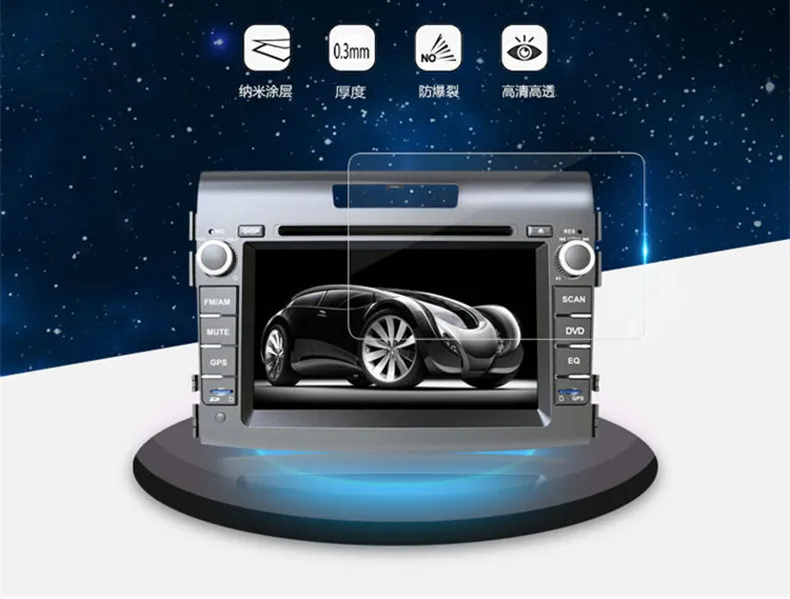 Автомобильная навигация с закаленным стеклом Защита экрана Защитная стальная