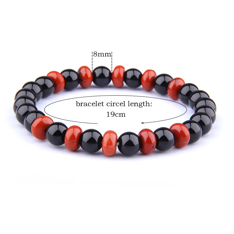 Natural Stone Onyx Crystal Strand Bracelet Men Fashion Abacus Beads Bracelets for Women Elastic Friendship Couple | Украшения и