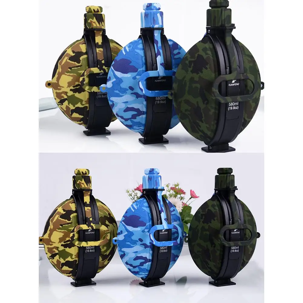 Складная Bottle-580ML для воды из пищевого материала, герметичная спортивная сумка для воды для путешествий на открытом воздухе, кемпинга, пикника