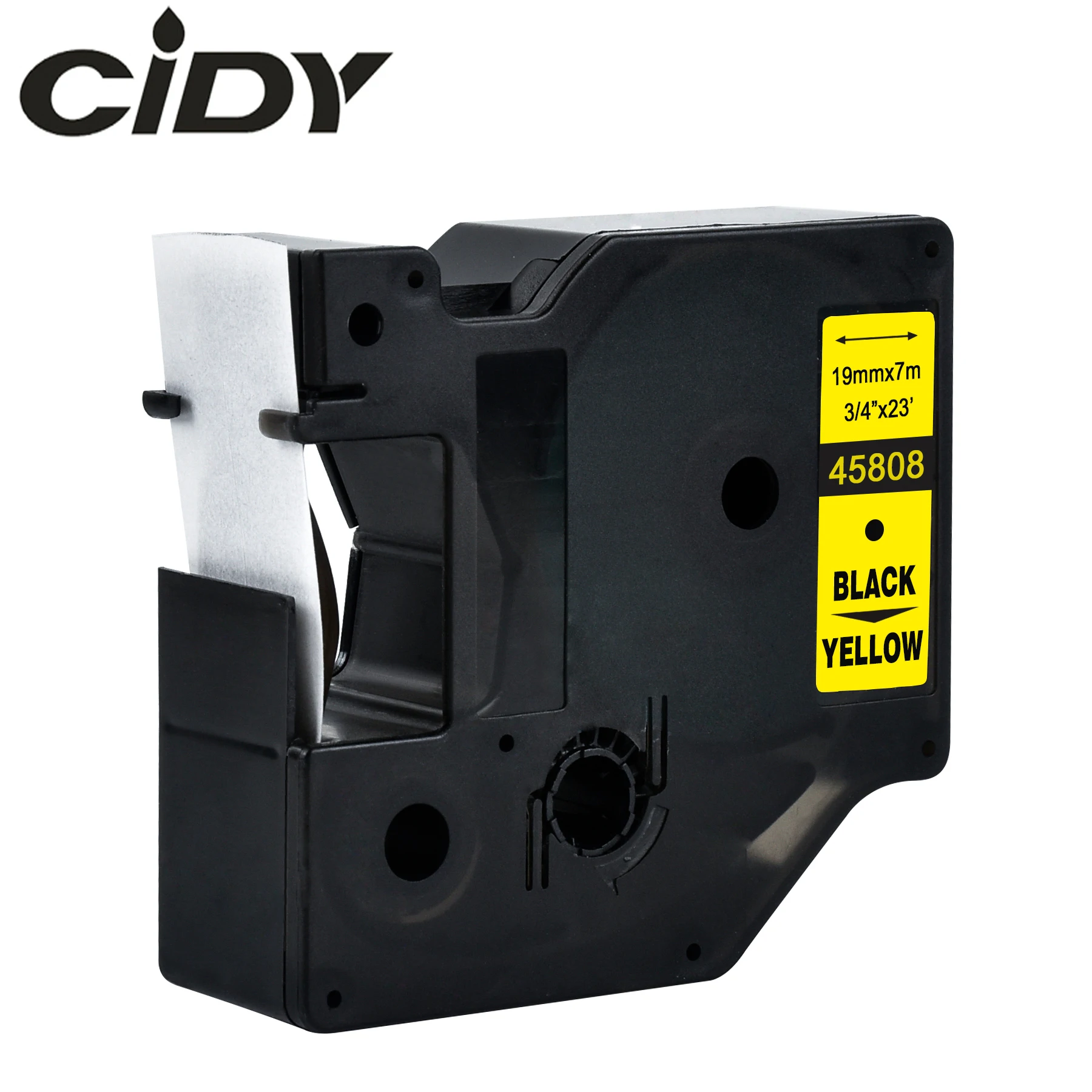 CIDY 1 шт. Φ D1 19 45808 черная на желтом ленты с лейблом для Dymo Label Manager 160 280 210|Ленты