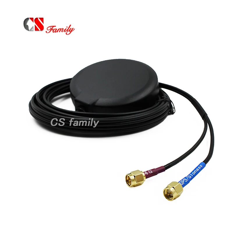 Комбинированная антенна M2M IOT LTE GPS сеть 4G GLONASS внешняя с sma male кабель 3m CAT 11/GPS 2 в 1
