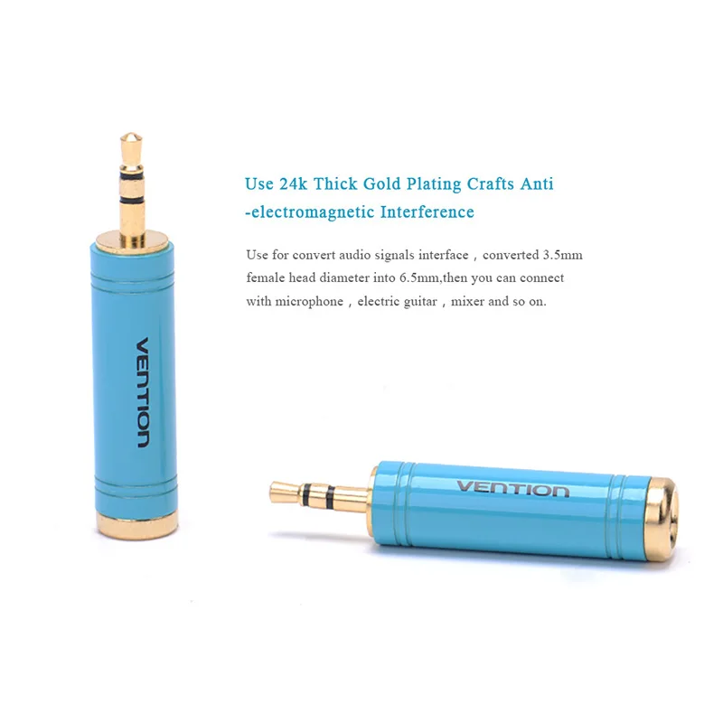 Vention New 1pcs Gold 3.5mm Male to 6.35mm Female Audio Adapter Jack Stereo Converter Cable For Microphone | Электроника