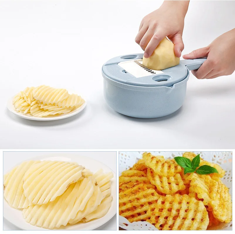 Кухня Овощной Cuttergadget розовый круглый картофель Терка Пшеничной Соломы Резки и мытья один многофункциональный