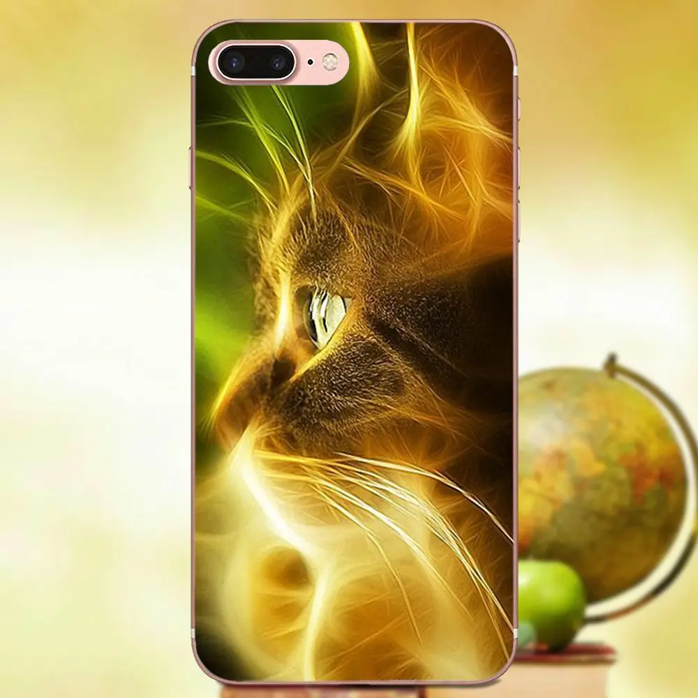 Для Xiaomi Redmi Note 2 3S 4 4A 4X 5 5A 6 6A Pro Plus TPU шаблон телефон свет Фрактальный Кот