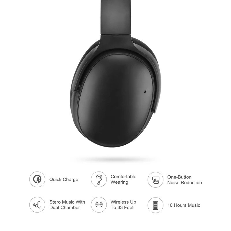 Bluetooth Шум Отмена наушники Hi Fi за ухо Беспроводной гарнитура глубокий бас стерео