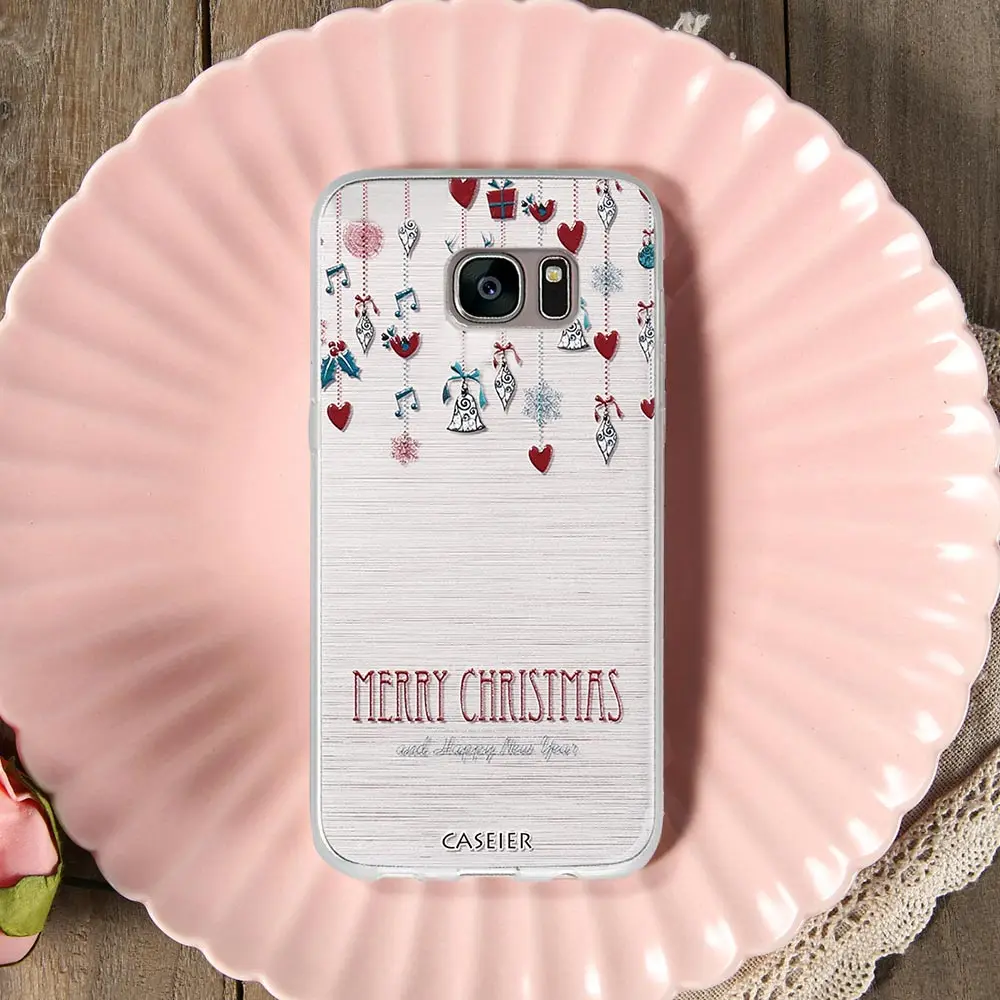 Caseier Телефон чехол для Samsung Galaxy S6 S7 edge S8 Plus note 8 Мягкий ТПУ Merry Рождество силиконовый
