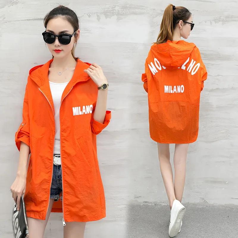 Женская Солнцезащитная куртка на молнии Тренч с защитой от солнца верхняя одежда