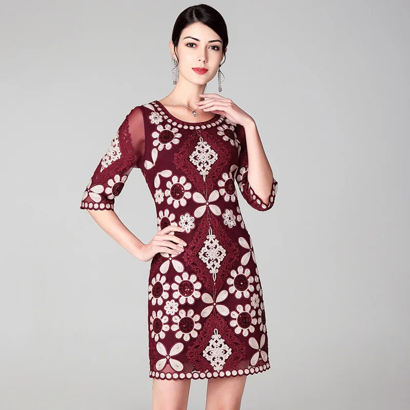 XXXXL Vestidos De Festa Летние Модные Коктейльные Вечерние женские ткань с аппликациями Вышивка Bodycon Оболочка женское платье