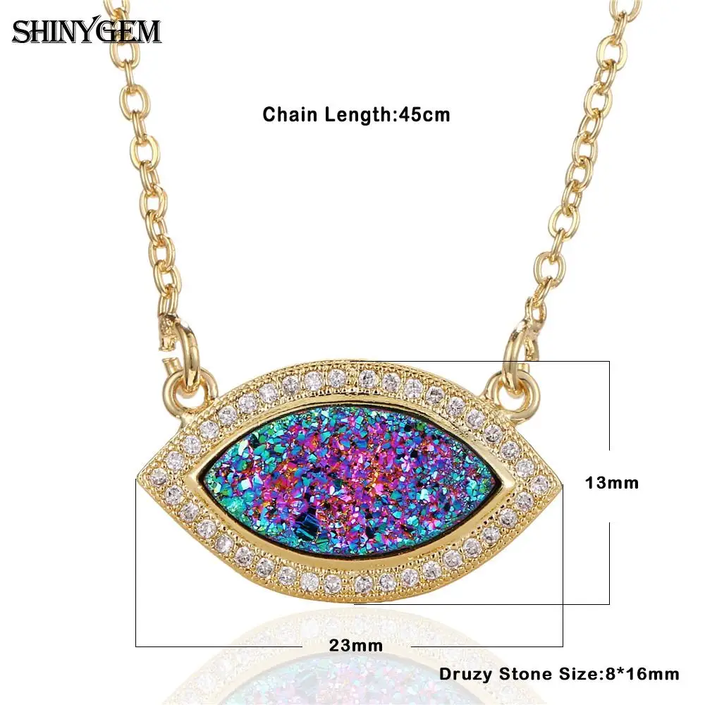 ShinyGem 2020 модные ожерелья с подвеской кристаллом и друзой от сглаза эффектные из