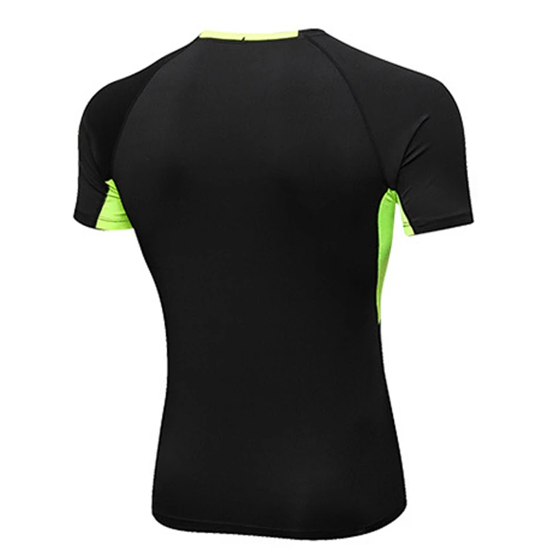 Быстросохнущие облегающие футболки 2018 мужские сетчатые в стиле пэчворк
