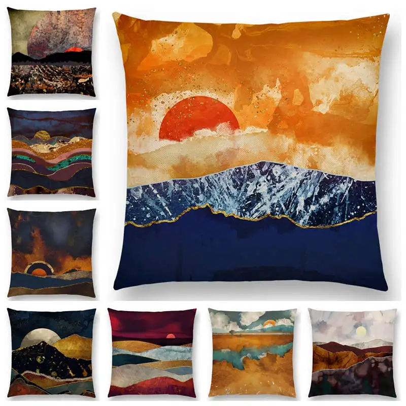 Горячая Распродажа Солнце Луна День Ночь небо горы за пределами Пустыни огромные